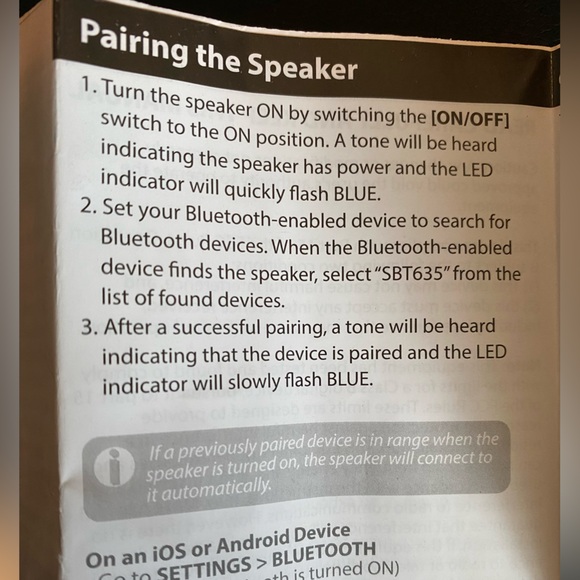 SHARPER IMAGE Wireless speaker SBT635 - Picture 5 of 8